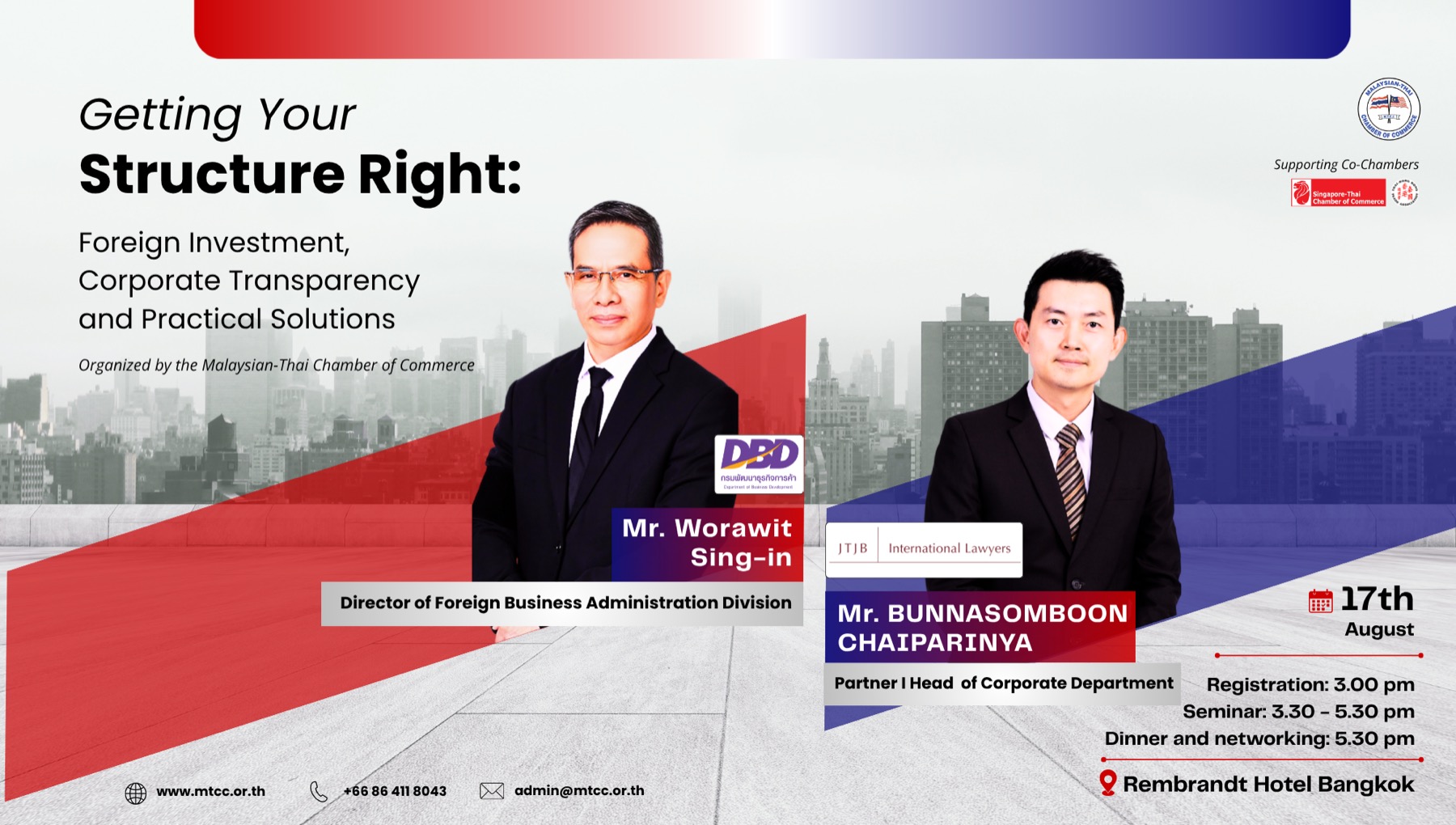 Getting Your Structure Right seminar card with two speaker portraits